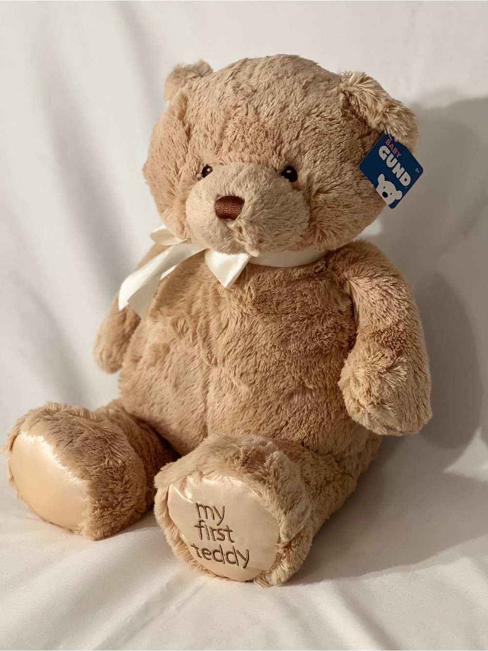 NWT Baby GUND My First Teddy Tan 18" Teddy Bear Stuffed Animal Plush